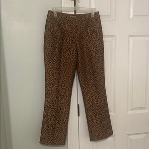 Kate Spade Brown and Black Leopard Print Pants jacquard cropped size 2